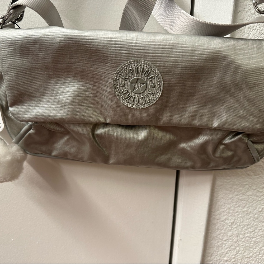 Kipling Metallic Silver Crossbody Bag